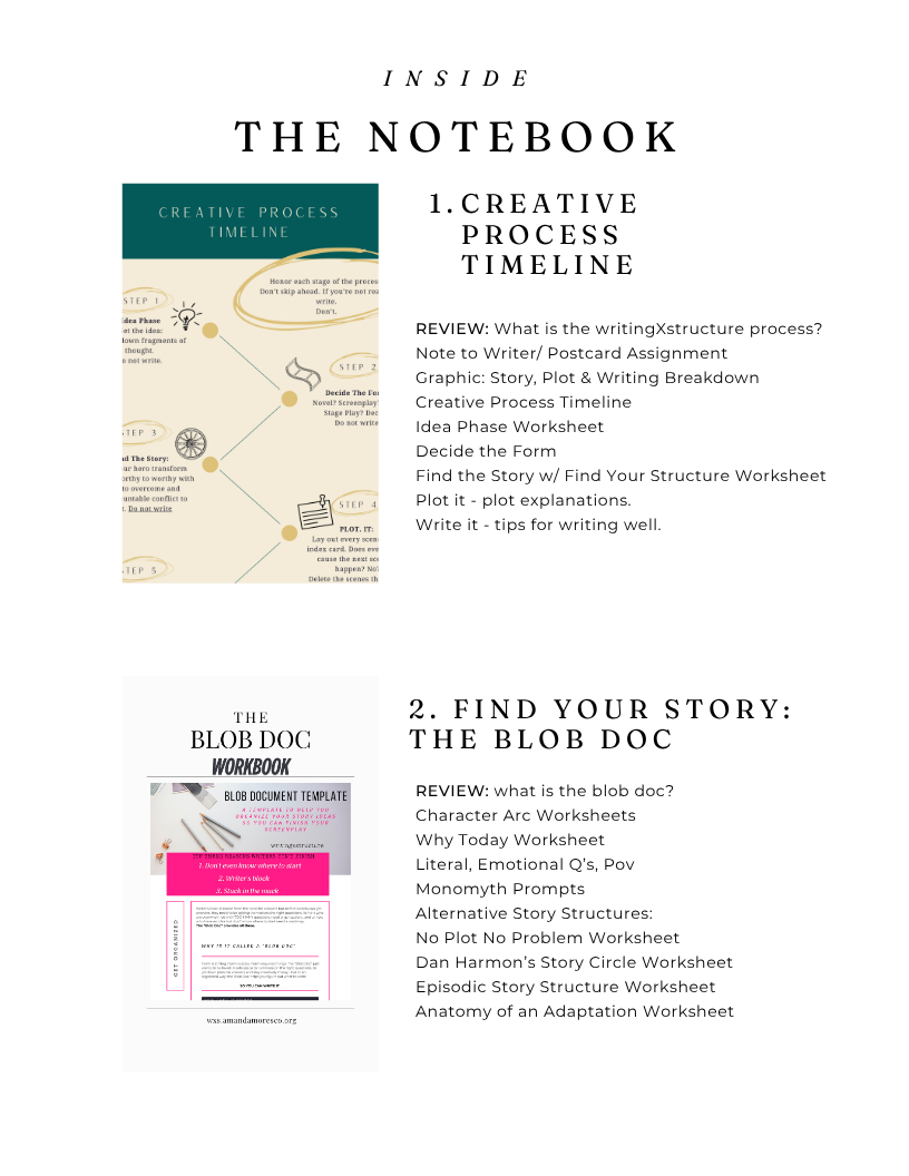 The writingXstructure Brainstorming Notebook