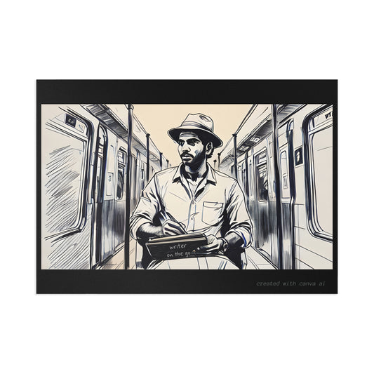 writingXstructure, "On the Train" Vintage Travel Art, Urban Exploration Cards, Gift for Travelers, Creative Writing Inspiration
