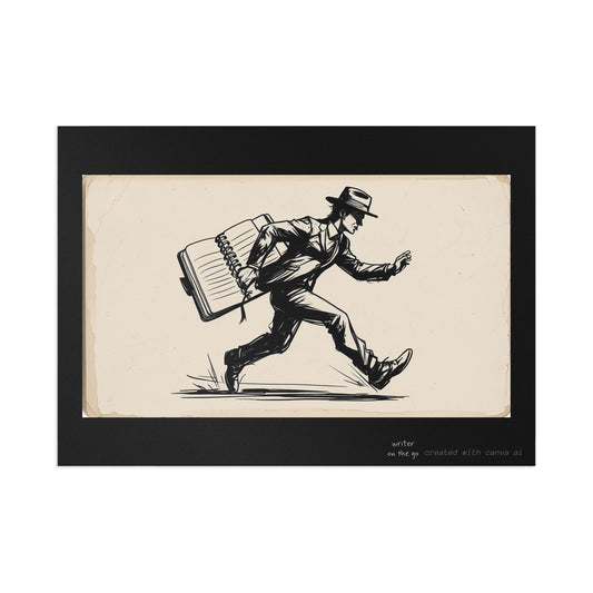 writingXstructure, "On the Run" Vintage Travel Art, Urban Exploration Cards, Gift for Travelers, Creative Writing Inspiration
